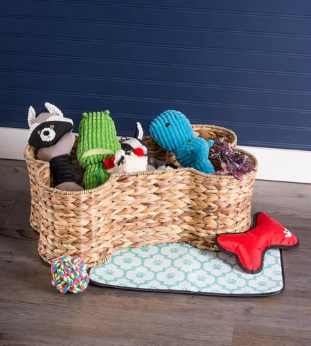 Miniatura 4 de Cesta de almacenaje de organizador del animal doméstico de la forma de hueso para la decoración casera, juguete del animal doméstico, cobertores
