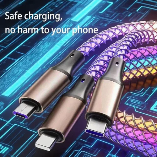 Miniatura 4 de Dynamic RGB USB Extension Hub (3-in-1) - High-Speed Data Transmission and Charging Port for laptops, Supports Fast Charging, and Features Colorful