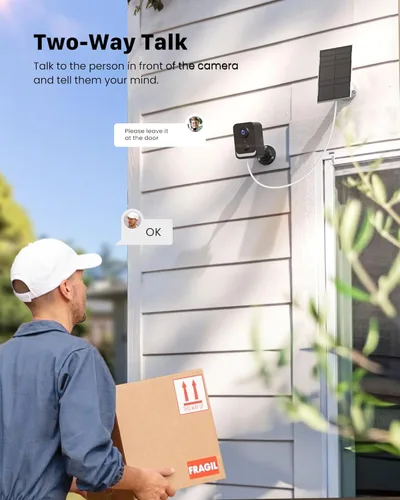 Miniatura 5 de Cámaras de seguridad PEEIPM inalámbricas para exteriores: cámaras con energía solar para sistema de seguridad del hogar WiFi, batería, kit de 2-negro