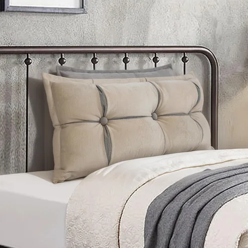 Miniatura 17 de Johnear Almohada Grande para Cabecero de Algodón y Lino, Cojín para Cama Diurna, Respaldo, Almohada Cilíndrica de Soporte y Posicionamiento