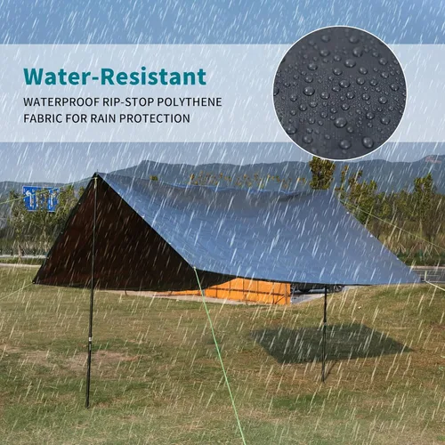 Miniatura 3 de TARPAL Lona súper resistente de 6 x 8 pies, cubierta de lona impermeable de 20 mil, protección UV, lona a prueba de rasgaduras y desgarros