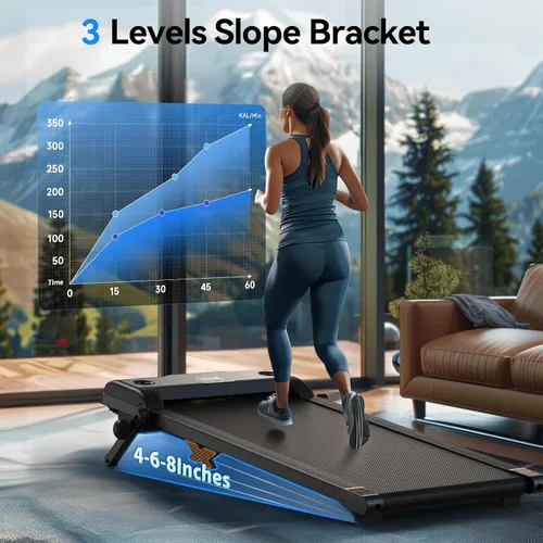 Miniatura 4 de Walking Pad with Incline, 2.5HP Under Desk Treadmill, 3 in 1 Portable Treadmill with Remote Control, LED Display, Hidden Safety Switch, Mini Walking