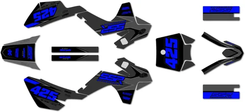 Miniatura 7 de Kit de gráficos para SSR SR70, SR110 y SR125 (2021+) serie Screech Blue 9 mil - Easy Go - Adhesivo para motocicleta Dirt Pit Bike Motocicleta