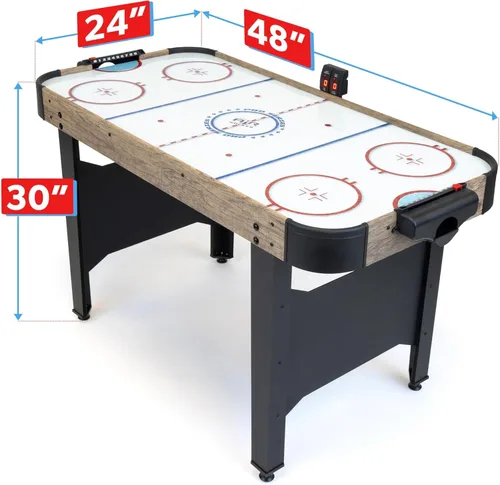 Miniatura 7 de GoSports Mesa de Arcade de Air Hockey de 48 Pulgadas - Roble o Negro - Incluye 2 Empujadores, 3 Discos, Motor AC y Marcador LED