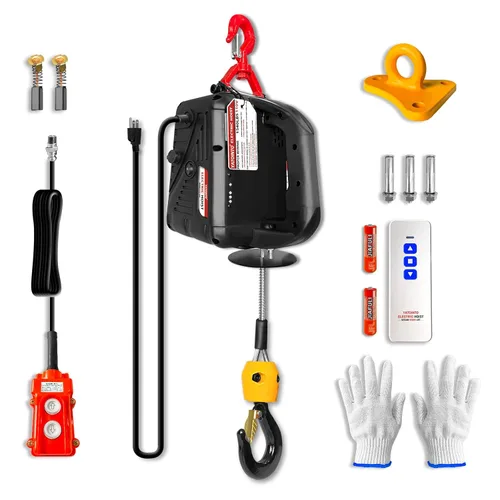 Miniatura 10 de YATOINTO Polipasto Eléctrico y Cabrestante Eléctrico 2 en 1, Cabrestante Eléctrico Portátil de 1100 lb con Control Remoto por Cable, Grúa