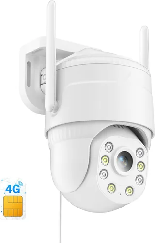 KKB Cámara de seguridad celular 4G LTE, cámara celular con cable, tarjeta SIM integrada para exteriores/interiores, plan de datos ilimitado, sin