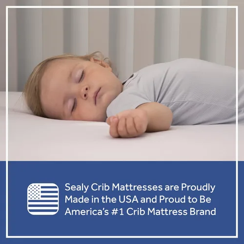 Miniatura 13 de Colchón de cuna Sealy Baby Flex Cool de 2 etapas transpirable con ajuste para cama de niño, funda de algodón transpirable y resistente al agua, 204