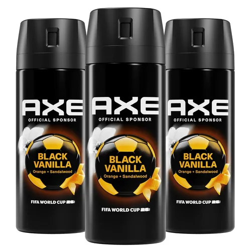 AXE Fine Fragrance Collection - Aerosol corporal de 3 unidades, vainilla negra, 72 horas de frescura, sin aluminio, 2.9 onzas