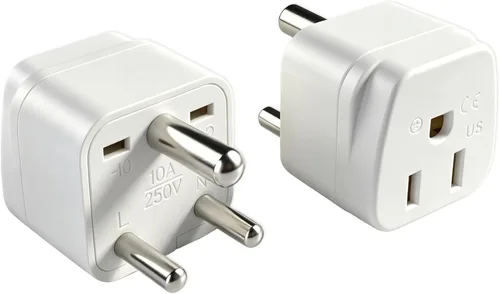 Adaptador de Enchufe de EE.UU. a India, Adaptador de Enchufe Tipo D, Adaptador de Corriente para India, EE.UU. a India, Bangladesh, Maldivas,