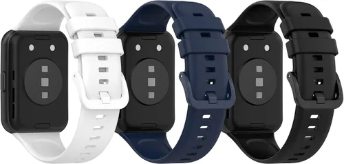 TenCloud Paquete de 3 correas compatibles con Huawei Watch Fit 2 Smartwatch correas de silicona de repuesto que no se decoloran, pulseras deportivas