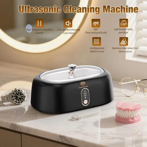 Miniatura 2 de CrystalLifePlus - Limpiador ultrasónico de joyería de 45 KHz para anillos, anteojos, relojes, diamante, dentadura, Invisalign, máquina limpiadora