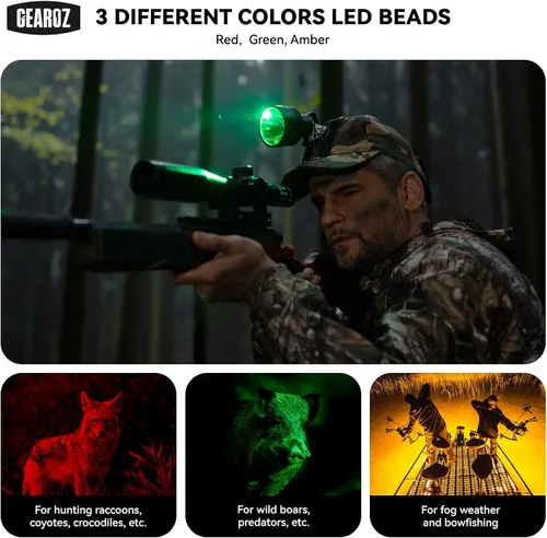 Miniatura 3 de GearOZ Coon - Luces de caza para Coyotes Hog Predators, 10 W recargable e impermeable IPX5, 6 modos de iluminación, 45000LUX LED de 4