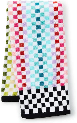 Miniatura 7 de MACKENZIE-CHILDS Toalla de mano, bonita toalla de mano decorativa para baño y cocina, cuadros negros y blancos