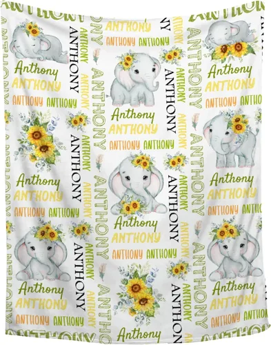 Miniatura 16 de Manta de bebé personalizada con diseño de animales del bosque, manta personalizada con nombre para niñas y niños, regalos de registro, manta suave