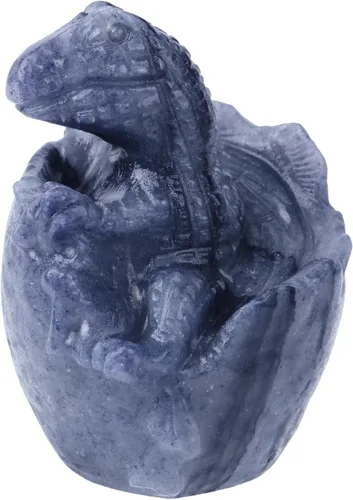 Miniatura 9 de mookaitedecor Figura de huevo de dinosaurio de cristal de labradorita negra, escultura de piedra de huevo de dragón tallada a mano para decoración