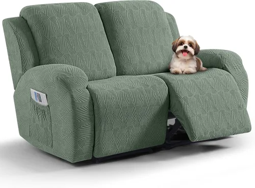 Miniatura 15 de VANSOFY Fundas para sillas reclinables, 4 piezas, elásticas, de tela jacquard, suave funda para silla reclinable, protector de muebles con parte