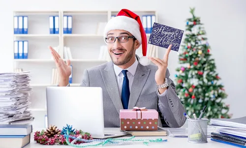Miniatura 5 de Better Office Products Paquete de 50 Tarjetas de Felices Fiestas con Detalles de Lámina Plateada, 5" x 7", Alto Brillo, Saludo Interior, con 50