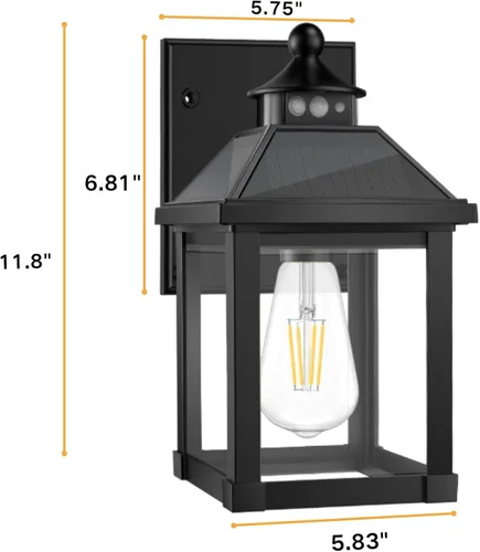 Miniatura 6 de Luces de Aplique Solar para Exteriores Montaje en Pared Luz Solar para Porche Exterior Impermeable con 3 Modos de Iluminación y Sensor de Movimiento