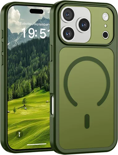Miniatura 68 de SUPFINE Funda magnética para iPhone 11 Pro Max (compatible con MagSafe) (protección contra caídas de grado militar), delgada, translúcida mate, a