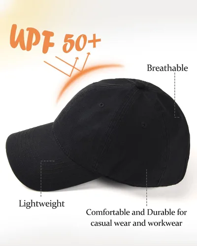 Miniatura 4 de FURTALK Gorra de béisbol para hombre y mujer, 100% algodón lavado, gorra suave, ajustable, unisex, sin construir