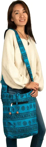 Miniatura 4 de Azul Patchwork hecho a mano Crossbody grande Hobo bolso de hombro Hippie Boho moda todos los días único