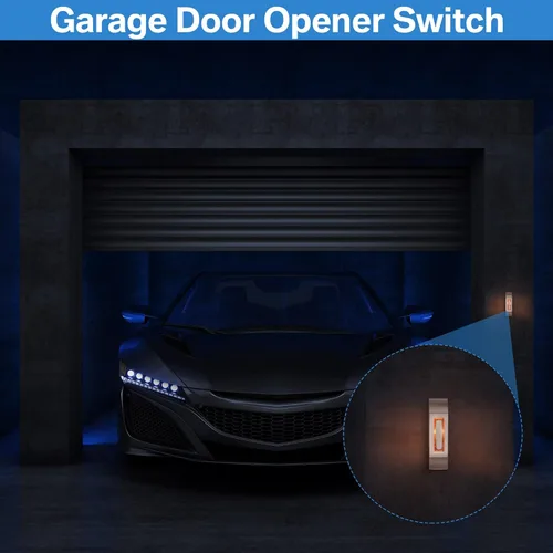 Miniatura 6 de Enhon 1 paquete de botón de timbre de puerta de metal, botón de timbre de puerta de metal resistente con luz LED cálida, timbre de garaje compatible