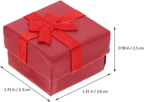 Miniatura 4 de Hemoton 24 cajas pequeñas de joyería rojas para anillos y aretes, cajas compactas para boda, compromiso, cumpleaños, aniversario, presentación