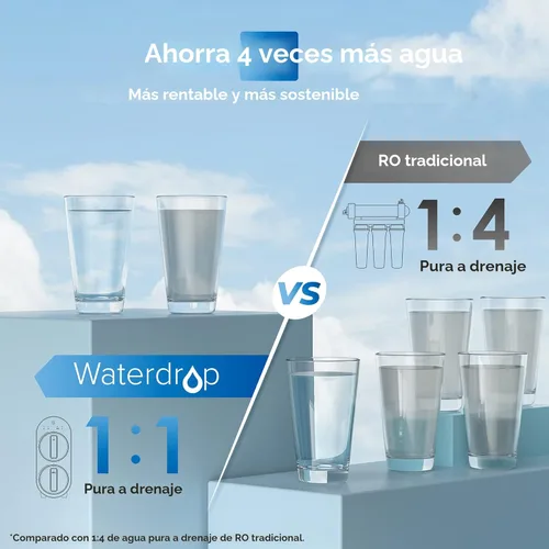 Miniatura 7 de Waterdrop G2 - Sistema de ósmosis inversa, sistema de filtro de agua Ro sin tanque de 7 etapas, sistema de filtración de agua debajo de la pileta