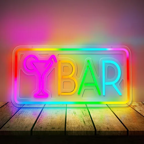 Miniatura 2 de Letrero de neón de barra, letrero LED para decoración de pared, letreros de luz de neón LED para el hogar, luces de barra alimentadas por USB