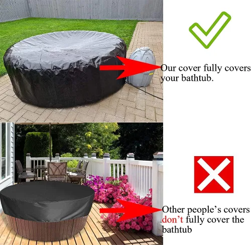 Miniatura 5 de Cubierta impermeable para bañera de hidromasaje, impermeable, portátil, redonda, inflable, protector para bañera de hidromasaje, piscina, muebles