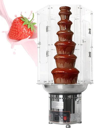 Miniatura 10 de Cubierta de fondue de chocolate comercial, cubierta grande de 4 a 7 niveles, cubierta de máquina de cascada de chocolate, cubierta de torre