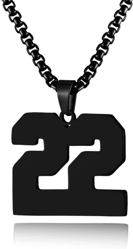 Miniatura 7 de Collar de Número Dorado para Hombre, Cadena de Acero Inoxidable con Colgante de Número para Atletas, Joyería Deportiva Personalizada para Niños