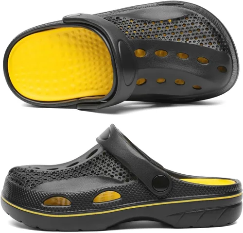 Miniatura 4 de VZQ Zuecos con soporte de arco para mujeres y hombres, zapatos de jardín para exteriores, sandalias de playa con fascitis plantar, plantillas