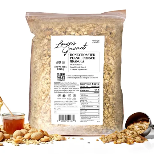 Miniatura 7 de Laura's Gourmet Granola AppleLicious Crunch, 12 oz - 3 packs, Gluten-Free Oats, Vegan, Dairy & Soy Free Snack, Organic Agave, Cinnamon Diced Apples