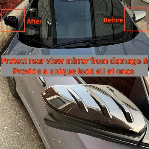 Miniatura 3 de 2 fundas para espejo lateral de puerta compatibles con Honda Civic 2016-2021 10ª generación Sedan Coupé Hatchback estilo extendido carcasa de espejo