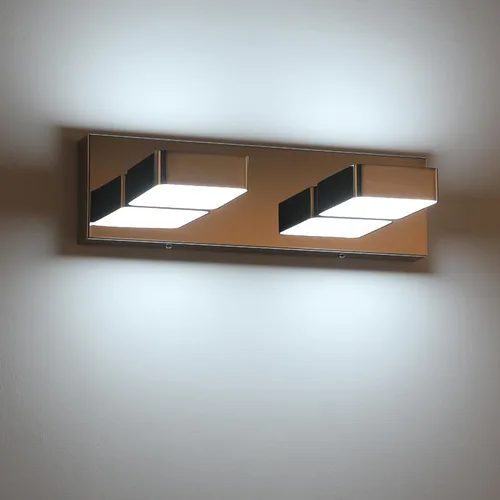 Miniatura 9 de Lámparas LED modernas de 2 luces LED para tocador de baño (15.5 pulgadas, blanco frío 6000 K), accesorios de iluminación de pared de baño