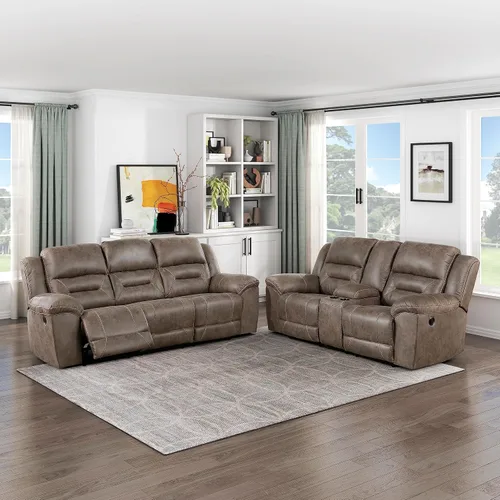 Lexicon Juego de sala de estar reclinable, sofás reclinables manuales de pared, sofás para sala de estar, asientos de cine en casa, incluye sofá