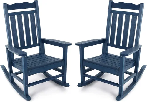 Miniatura 11 de Stoog Mecedora para patio, para todo tipo de clima, soporte de peso de 400 libras, nunca se decolora ni se pudre, para patio trasero, hoguera, Teca