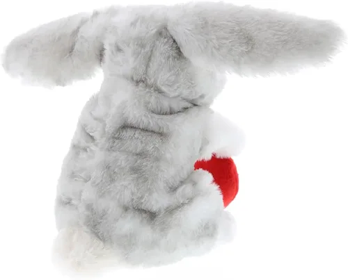 Miniatura 5 de DolliBu I Love You - Conejo gris de peluche de San Valentín, lindo animal de peluche suave con corazón rojo, regalo para el día de San Valentín
