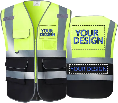Miniatura 14 de Chalecos de seguridad con logotipo personalizado (S, M, L, XL, 2XL, 3XL, 4XL) Chalecos de seguridad reflectantes de alta visibilidad Clase 2