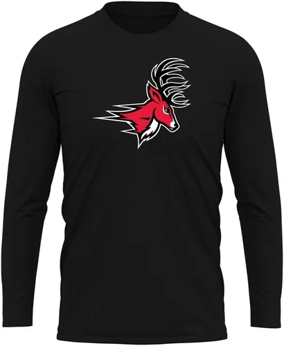 Miniatura 111 de Camisa deportiva de manga larga oficial de la NCAA Collegiate para hombre, colección negra con logotipo primario