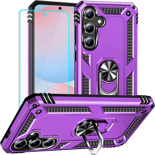 Miniatura 8 de Funda para Samsung Galaxy S24 FE: con protector de pantalla, fundas protectoras de grado militar con soporte de anillo de dedo para Samsung S24 FE