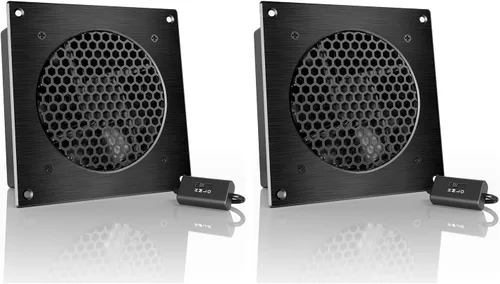 Miniatura 23 de AC Infinity AIRPLATE T8, sistema silencioso de refrigeración doble ventilador de 6" con control de termostato, para gabinetes AV de cine en casa