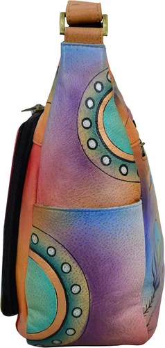 Miniatura 4 de Anna by Anuschka Women's Genuine Leather Large Hobo Handbag Zip-Top Multi-Compartment Tall Organizer
