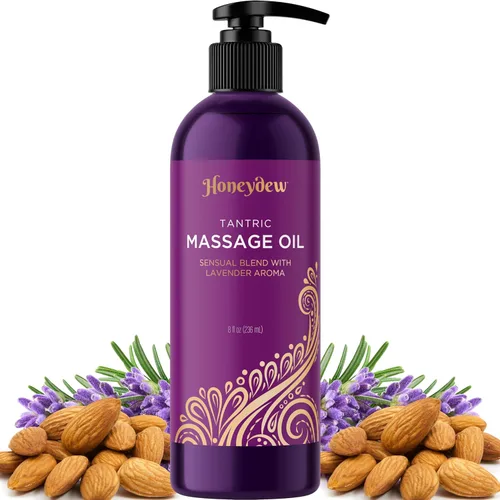 Miniatura 9 de Aceite de masaje de lavanda para terapia de masaje, aceite de masaje de cuerpo completo para hombres y mujeres con aceite de coco, aceite de lavanda