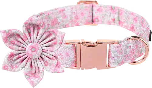 Miniatura 10 de Lionet Paws Collar de primavera para perro con lazo marinero, suave, cómodo, ajustable, lindo collar de margaritas para perros grandes, cuello de 16