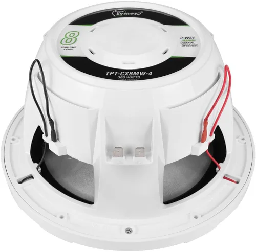 Miniatura 4 de Timpano Altavoces marinos de 8 pulgadas de 600 vatios por par TPT-CX8MW-4 altavoces coaxiales impermeables de 2 vías, 1 par, blanco, resistentes a