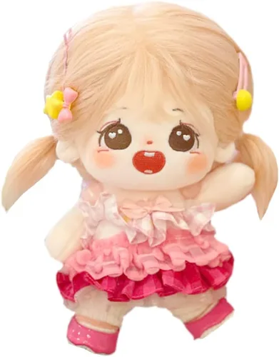 niannyyhouse Muñeca de peluche de 7.9 in para niña, cuerpo de peluche humanoide, sin atributo, 8 pulgadas, cuerpo normal, ropa de vestir, regalos