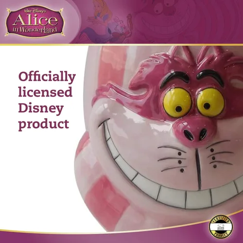 Miniatura 6 de Silver Buffalo - Taza de cerámica esculpida en 3D de 20 onzas, con diseño de Alicia en el país de las maravillas de Disney Cheshire Cat
