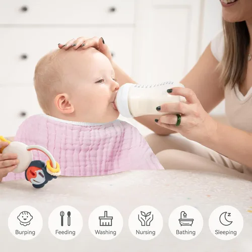 Miniatura 4 de Synrroe Paños de muselina grandes para eructos, paños de muselina para bebés niñas y niños, paquete de 10 extraabsorbentes y suaves de muselina, 6